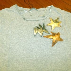 Zara Sequined Hi-Lo Tee NWOT